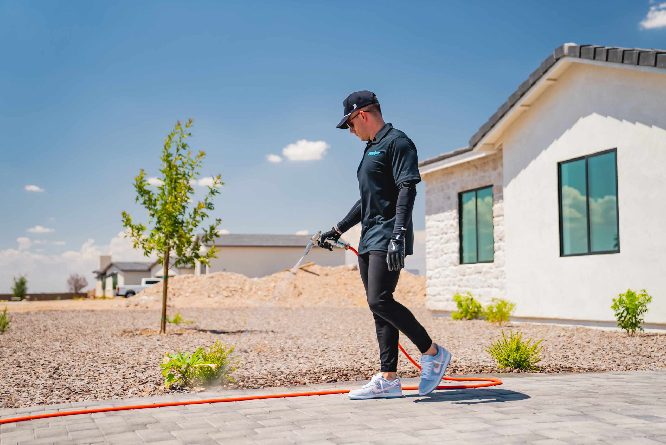 Nectar Pest Control Technician prepping for service.